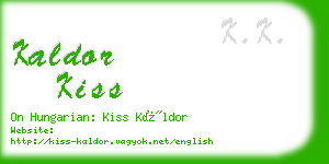 kaldor kiss business card